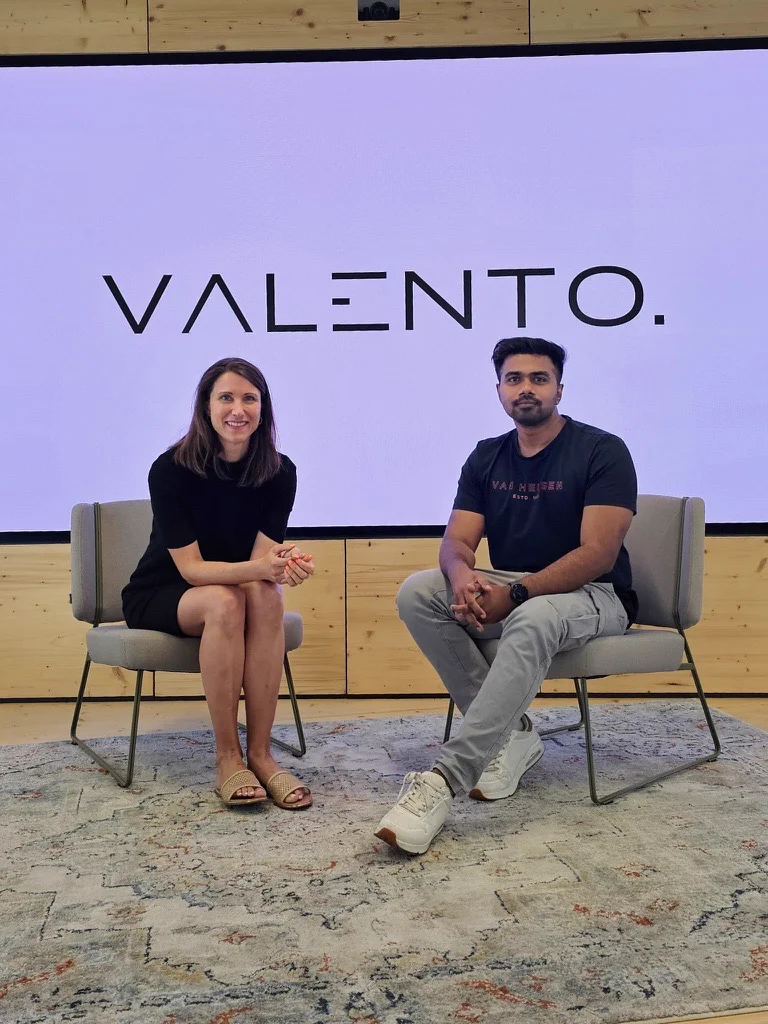 Eva Brandenburg and Shahad Hussain Kavassery Sakeer, co-founders of Valento